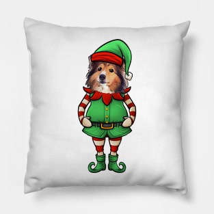 Shetland Sheepdog Christmas Elf Pillow