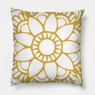 Yellow Flower Drawing Tapestry Pillow