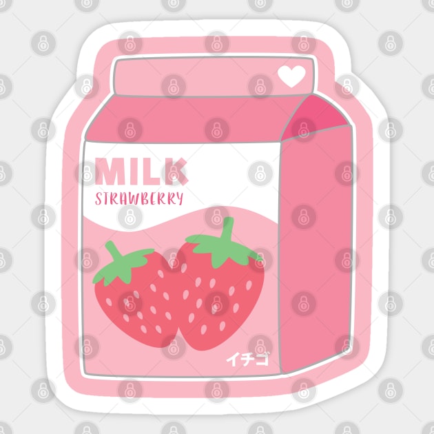 Kawaii Strawberry Sticker Graphic · Creative Fabrica
