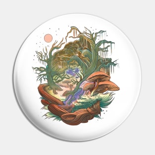 Mushroom Fantasy Art Design Shrooms Pin