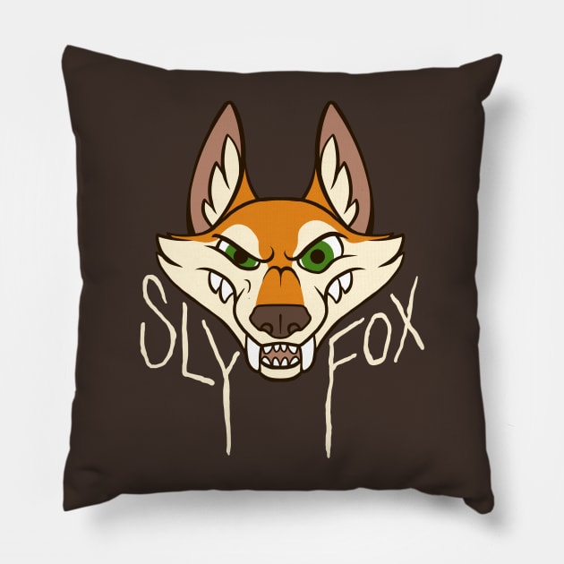 Sly Fox - Light Text Pillow by CliffeArts