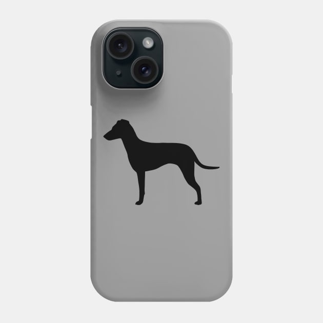 Manchester Terrier Silhouette with Natural Ears Phone Case by Coffee Squirrel