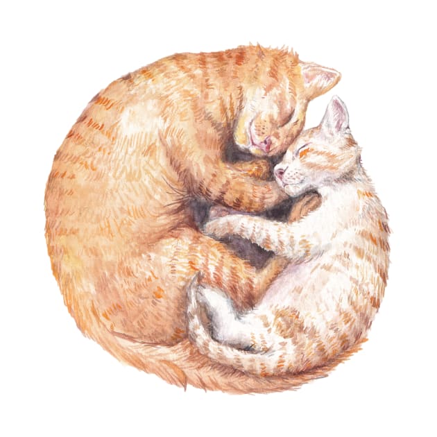 Cuddling Cats Yin Yang by wanderinglaur