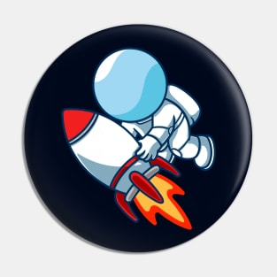 Astronaut Riding a Rocket Pin