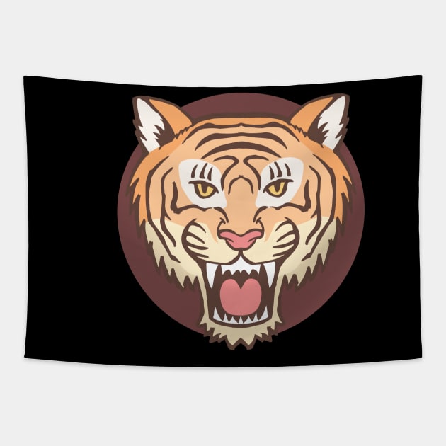 Tiger Head Tapestry by madeinchorley