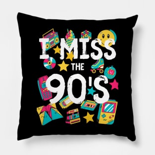 I Miss the 90's Nostalgia Vintage 1990s Throwback Pillow