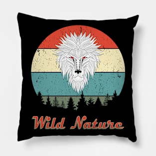 Wild Nature Lion Abstract Sunset Pillow