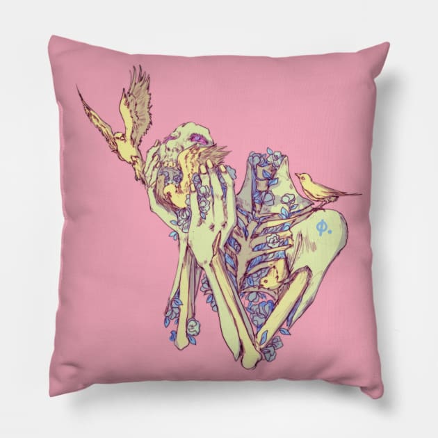 Yellow birds Pillow by ungfio