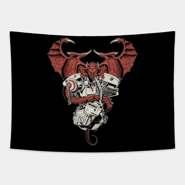 HARLEY ENGINE Tapestry by bloody.tpn