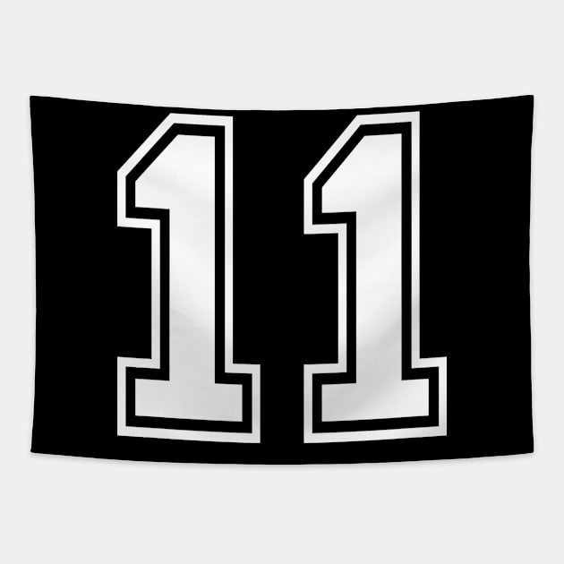 Number 11 Eleven Back Tapestry by AllWellia