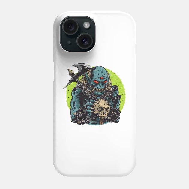 Three eyed Cyclops - Eye See You!: Skull-Splitting Troll Hunting Axe Phone Case by Wear Your Story