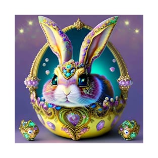 Easter Bunny Egg Bejeweled Cartoon T-Shirt