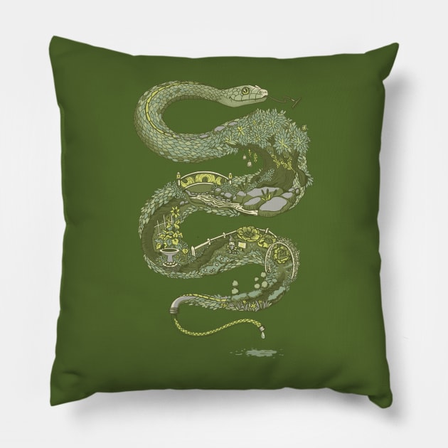 Garden Snake Pillow by Made With Awesome