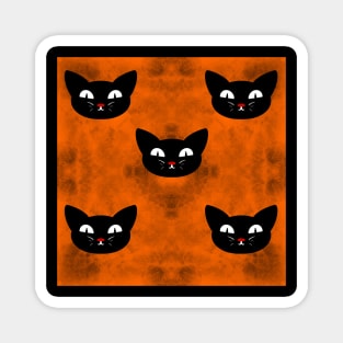 Halloween Cat Pattern Magnet