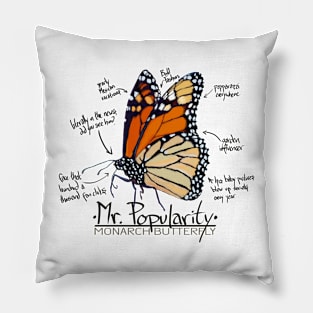 Mr Popularity (Monarch Butterfly, Annotated) Pillow