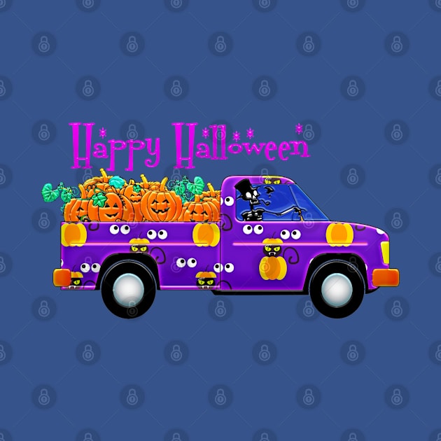 Halloween Pumpkin Pink Truck by holidaystore