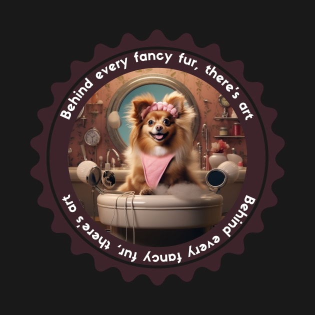 Behind Every Fancy Fur, There's Art Pet Grooming Design Cute Grooming Gift by Positive Designer