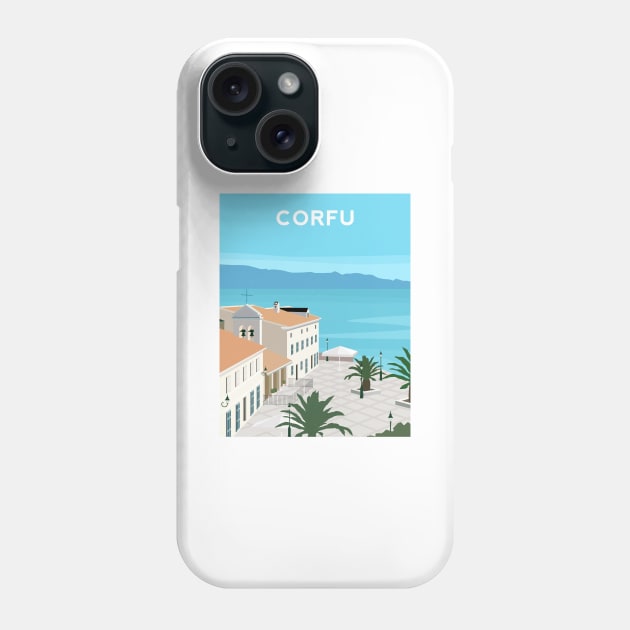 Corfu - Greece Phone Case by typelab