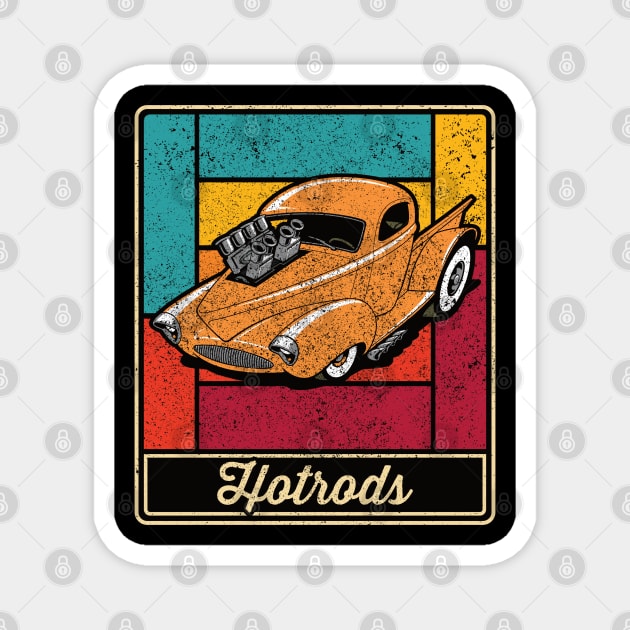 Hotrods Vintage Distressed Colored Classic Truck Magnet by RadStar