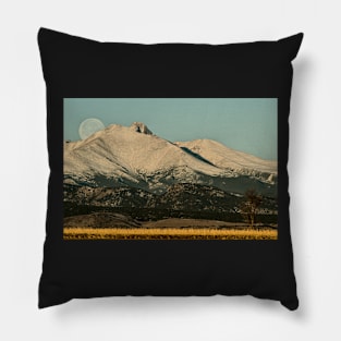 Moonset Over Meeker  and Longs Peak Pillow