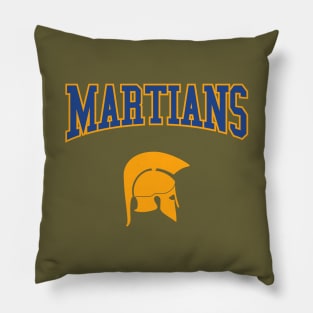 Retro College Blue Orange Martians Sport Pillow