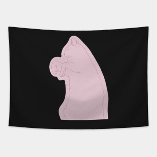 sleeping cat minimalist cute Tapestry