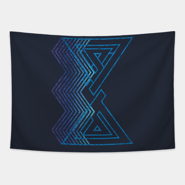 Blue Line Art Tapestry by pilipsjanuariusDesign