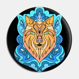 Wolf Mandala Spirit Animal Pin