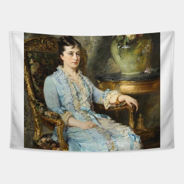 Portrait of Catherine Dolgorukov by Konstantin Makovsky Tapestry by Classic Art Stall