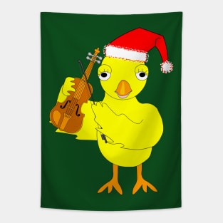 Santa Cap Violin Chick Tapestry