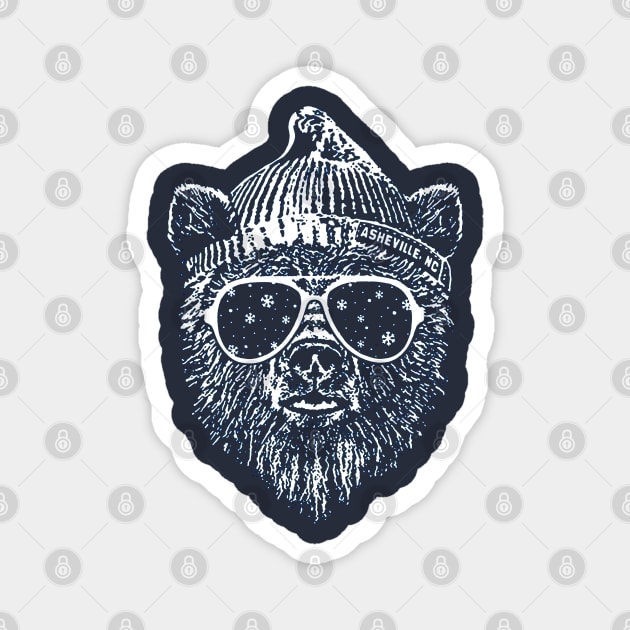 Grizzly Bear Wearing Sunglasses Mountains Magnet by paintkiller617