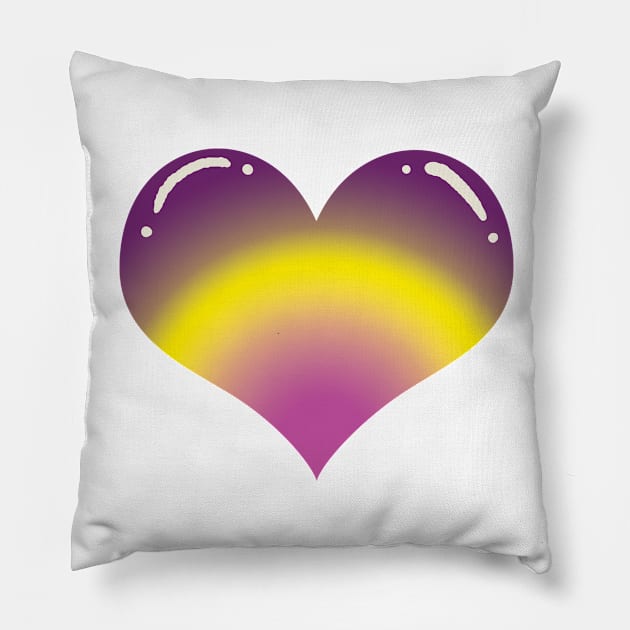 Shiny Heart Gradient Pillow by DragonflyzDen