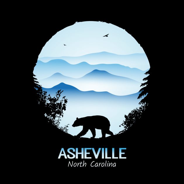 Asheville Blue Ridge Mountains - BLACK 01 by AVL Merch