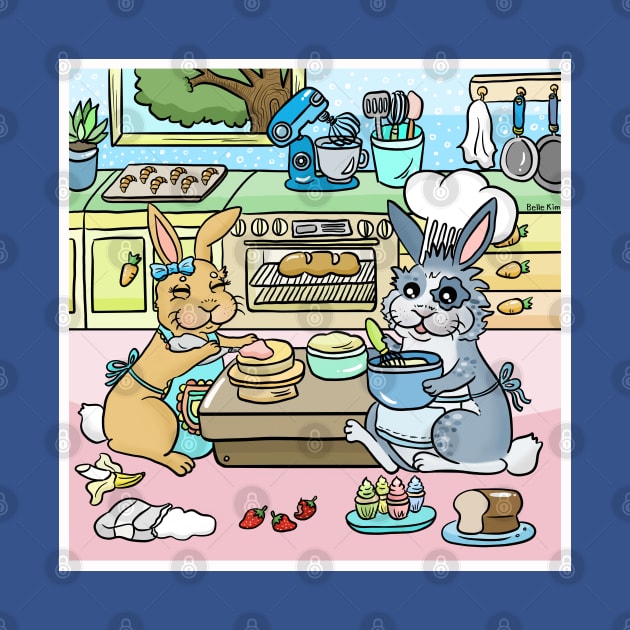 Bunny couple baking by doodletokki