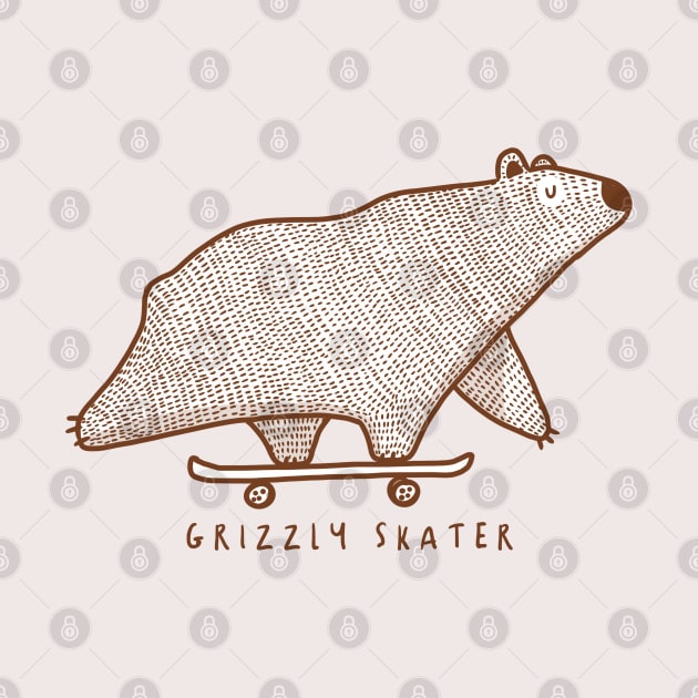 GRIZZLY SKATER by NICHOLACOWDERYILLUSTRATIONS 