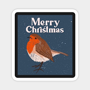 Merry Christmas robin Magnet