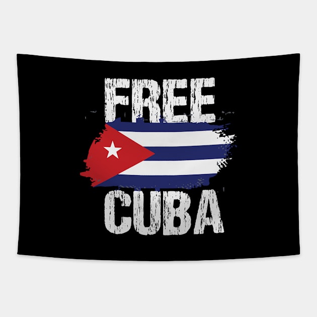 Patria Free Cuba Libre Cuban Flag Tapestry by mo designs 95