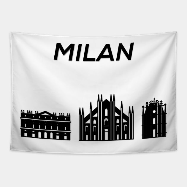 Milan skyline, Italy Tapestry by maro_00