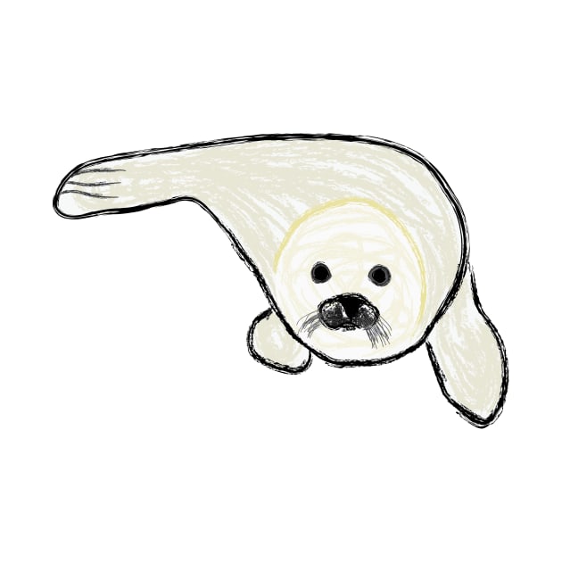 Artwork of a Cute Baby Seal by JDHegemann