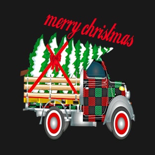 Merry Christmas Tree Truck Funny Gift T-Shirt