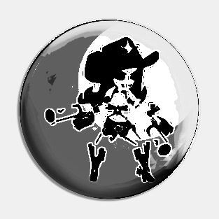 Cow girl minimal silhouette white Pin