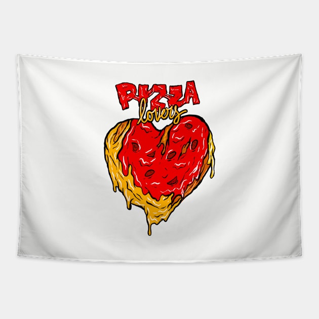 Pizza Lovers, I Heart Pizza Tapestry by yogisnanda