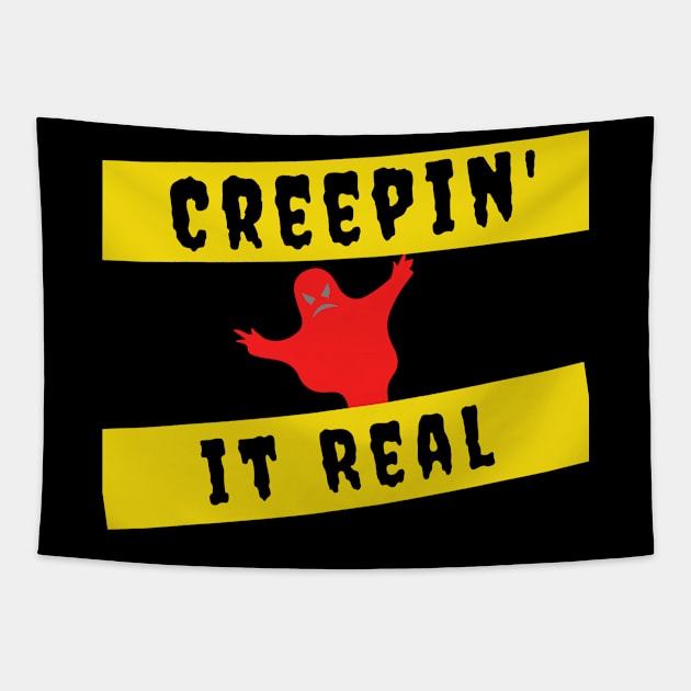 Creeping it real ghost Halloween Shirt Tapestry by Patricke116