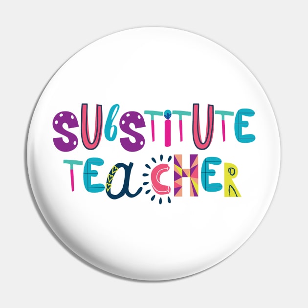 Cute Substitute Teacher Gift Idea Back to School Pin by BetterManufaktur