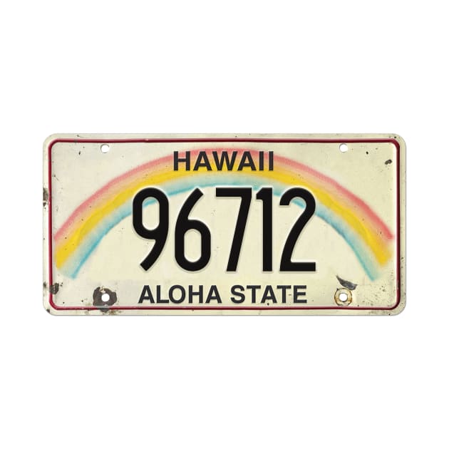 96712 Vintage Hawaii License Plate by HaleiwaNorthShoreSign