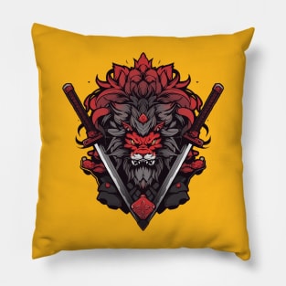 samurai lion Pillow