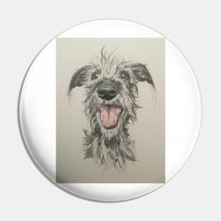 Scruffy Lurcher Pin