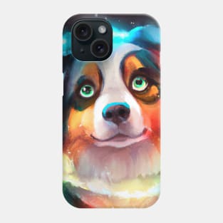 Cute Australian Shepherd Drawing Phone Case