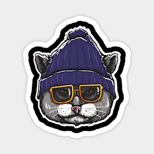 Hipster Cat Magnet