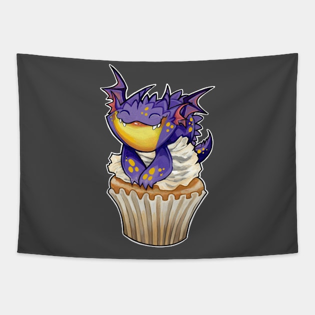 Cupcake dragon lemon lavender squish Tapestry by BiancaRomanStumpff